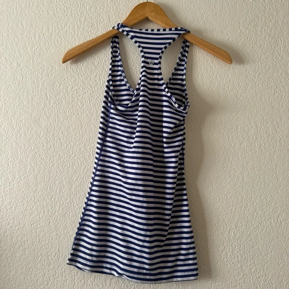 Lululemon Cool Racerback Pigment Blue White Narrow Bold Stripe